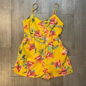 Lily Rose Medium Floral Romper with pockets